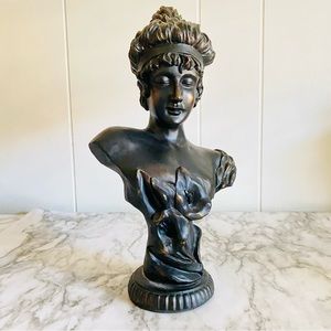 Art Nouveau Lady Head Bust Statue